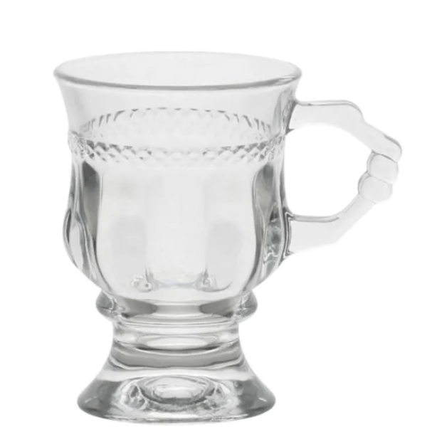 Encontraproduto.com.br - Taca para Cappuchino Lyor de Cristal Diamante 142ml 1un
