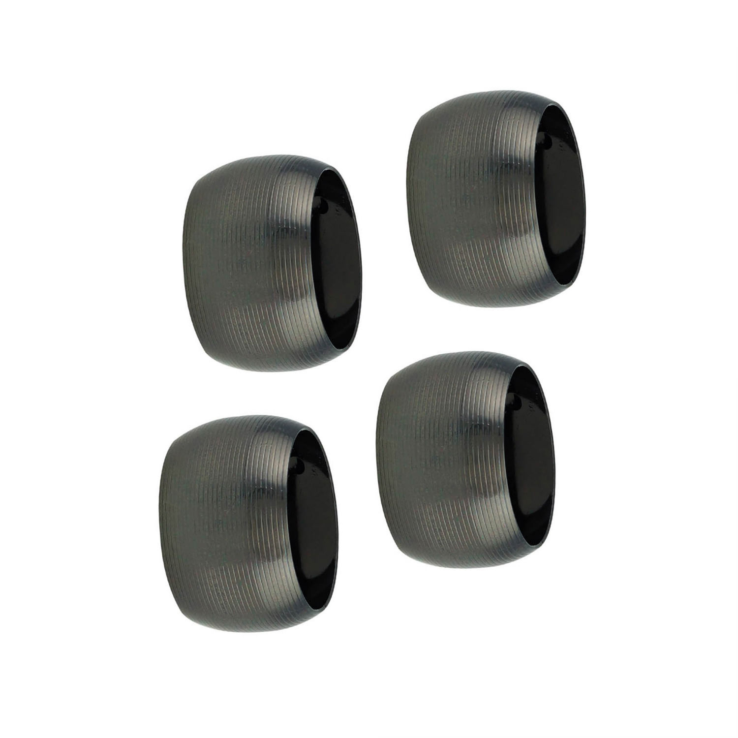 Encontraproduto.com.br - Conjunto 4 Aneis Para Guardanapo De Aco Circle Onix 4,5cm