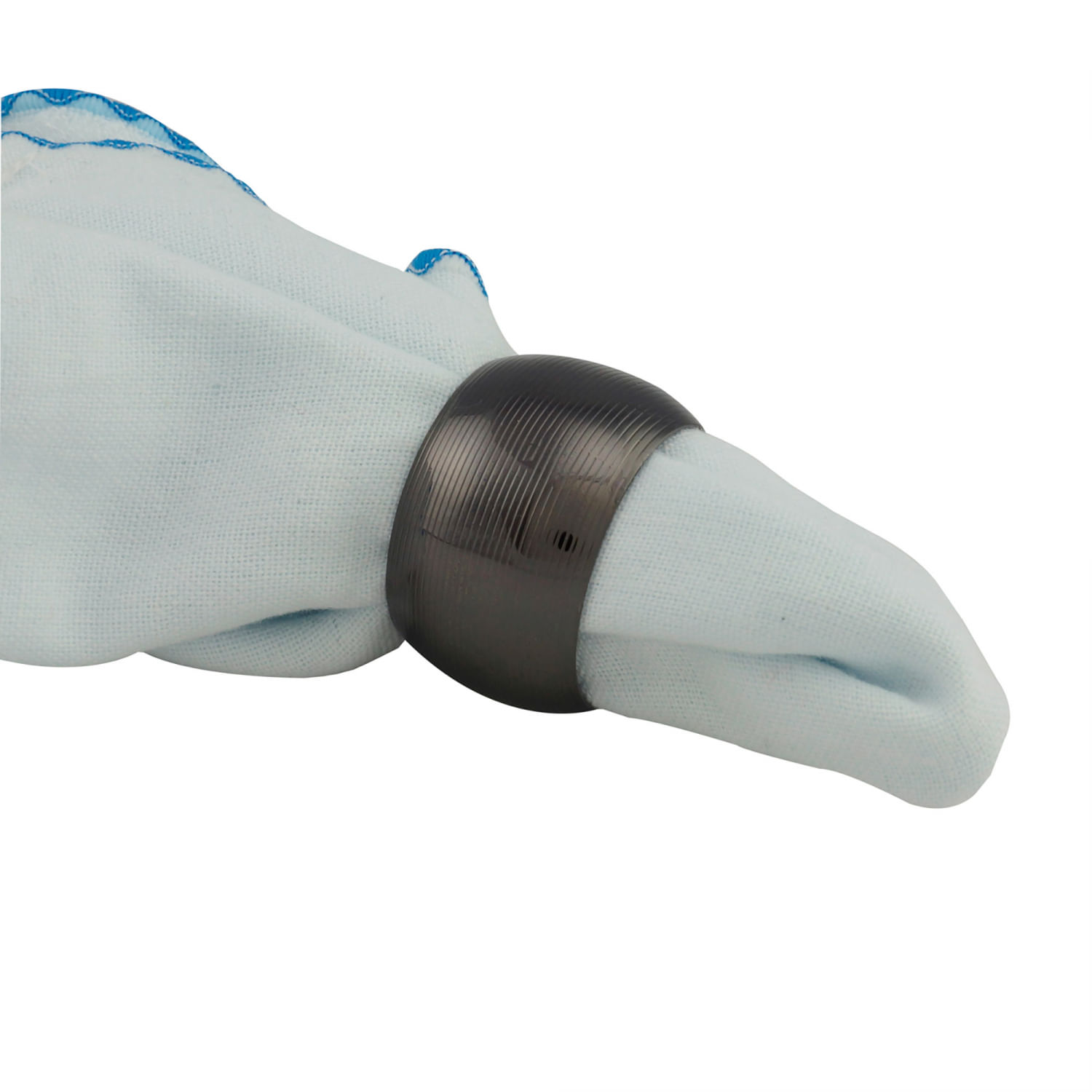 Encontraproduto.com.br - Conjunto 4 Aneis Para Guardanapo De Aco Circle Onix 4,5cm