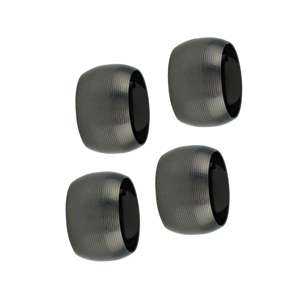 Encontraproduto.com.br - Conjunto 4 Aneis Para Guardanapo De Aco Circle Onix 4,5cm