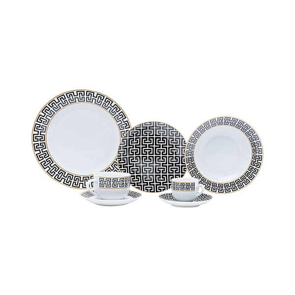 Encontraproduto.com.br - Aparelho de Jantar 42 Peças em Porcelana Lyor Egypt 8201