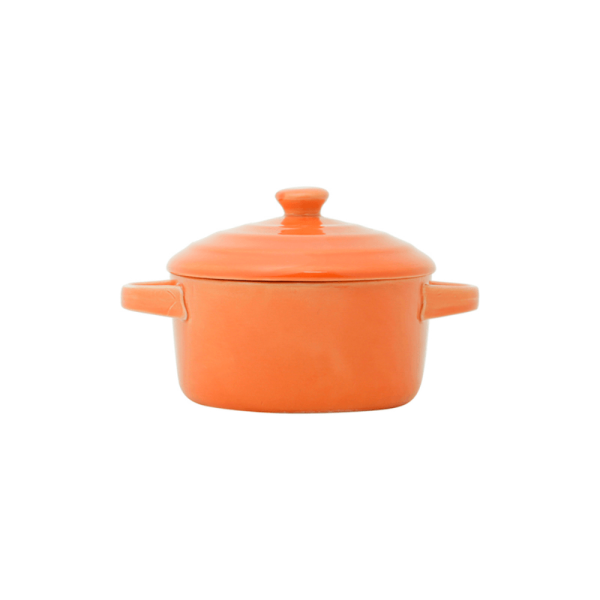 Encontraproduto.com.br - Mini Caçarola De Porcelana Laranja 13 x 10 x 5 Cm