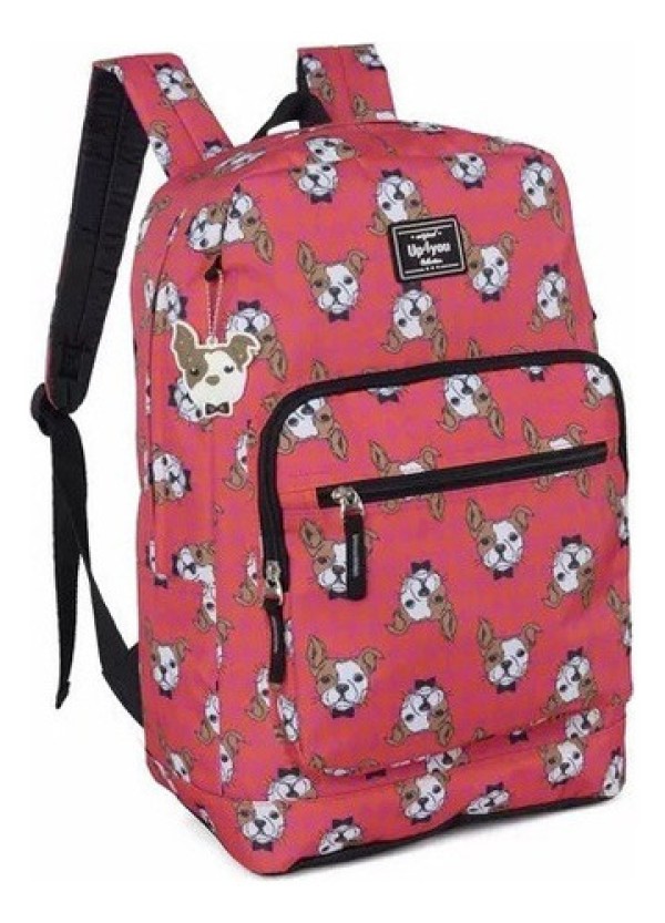 Mochila Luxcel Up4you Ms45373up Azul Cor Vermelho Desenho do tecido Cachorrinho