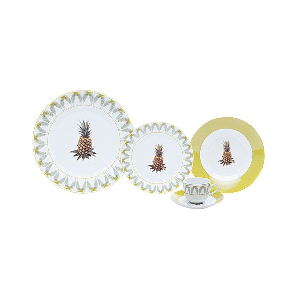 Aparelho de Jantar 30 Peças em Porcelana Lyor Pineapple 9079