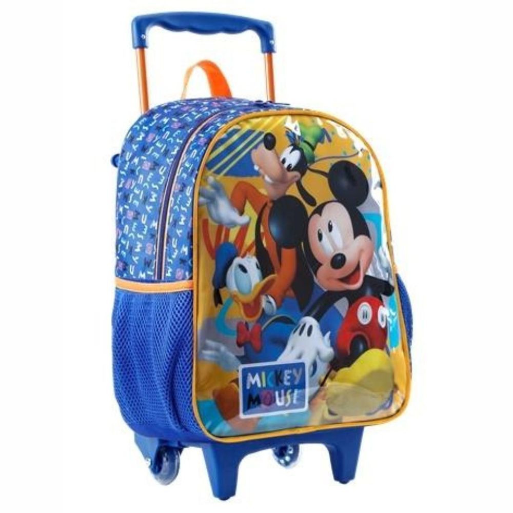 Encontraproduto.com.br - Mochila Rodinhas Infantil Escolar Mickey Pateta Xeryus