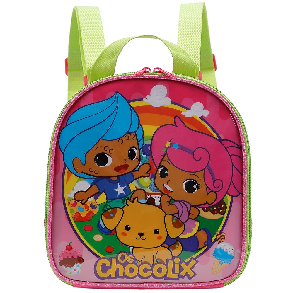 Encontraproduto.com.br - Mochila Com Rodinha Chocolix Rosa E Roxo Xeryus