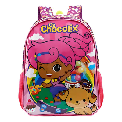 Encontraproduto.com.br - Mochila Com Alça Chocolix Rosa E Roxo Xeryus