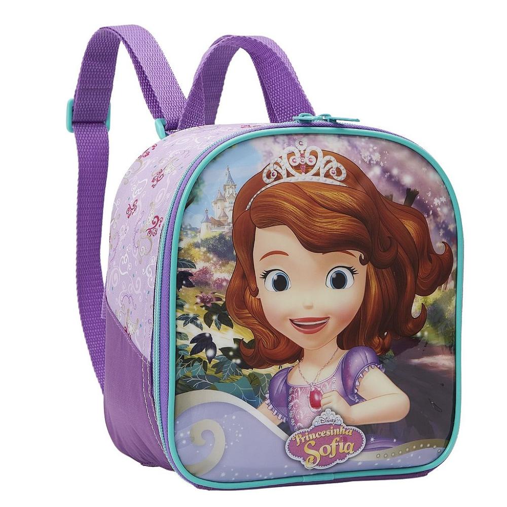 Kit Mochila Lancheira Estojo Xeryus Princesa Sofia X Roxo