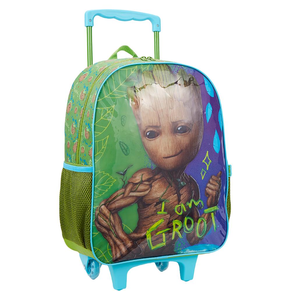 Kit Mochila de Rodinha Lancheira Estojo Xeryus Groot X Verde