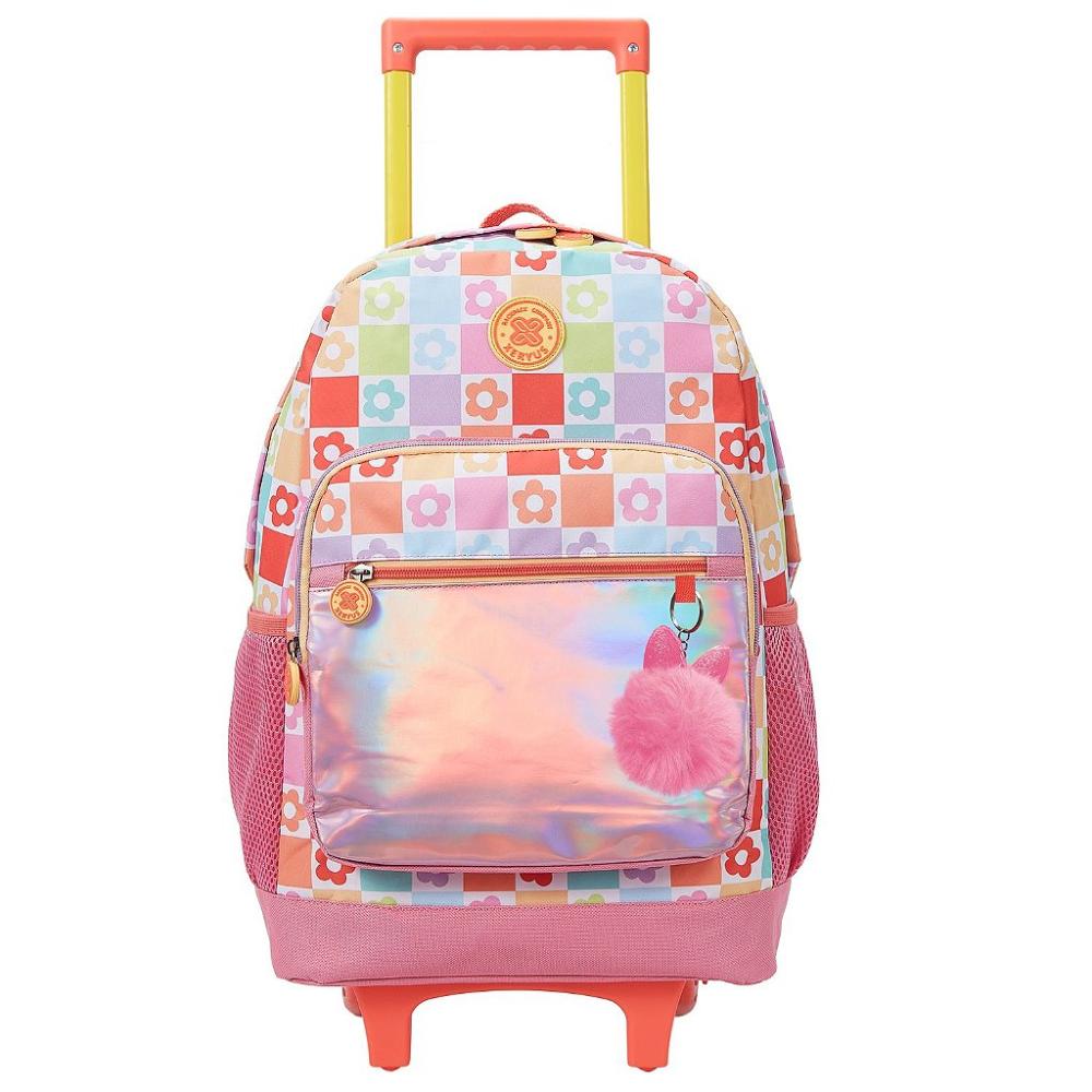 Mochila de Rodinhas Xeryus 16 College Daisy Rosa