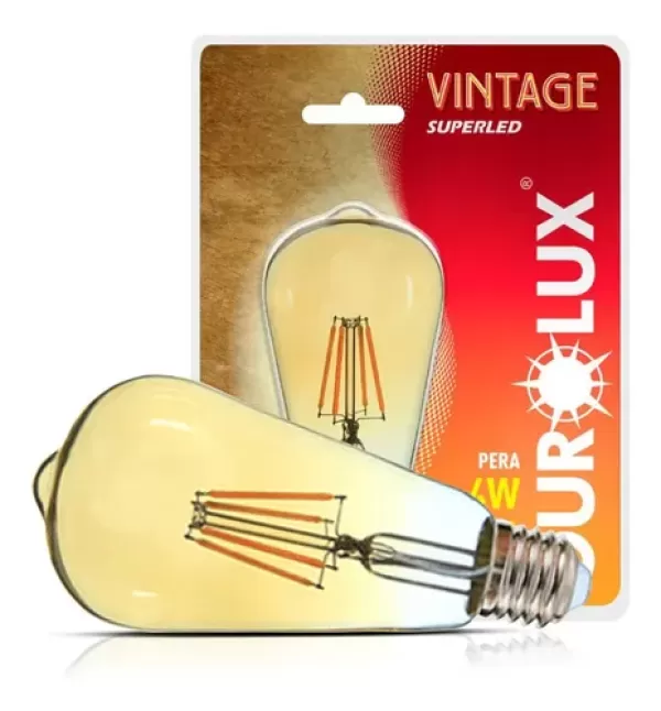 VINTAGE LED 05335 PERA ST64 4W BIV 2400K OUROLUX