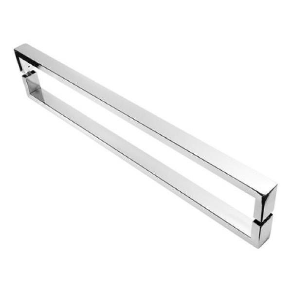 Puxador Inox U Para Porta Pivotante Alto Brilho 50cm