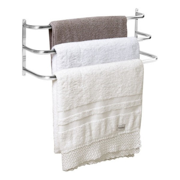 Encontraproduto.com.br - Porta Toalhas Toalheiro Triplo Para Parede Branco 48cm