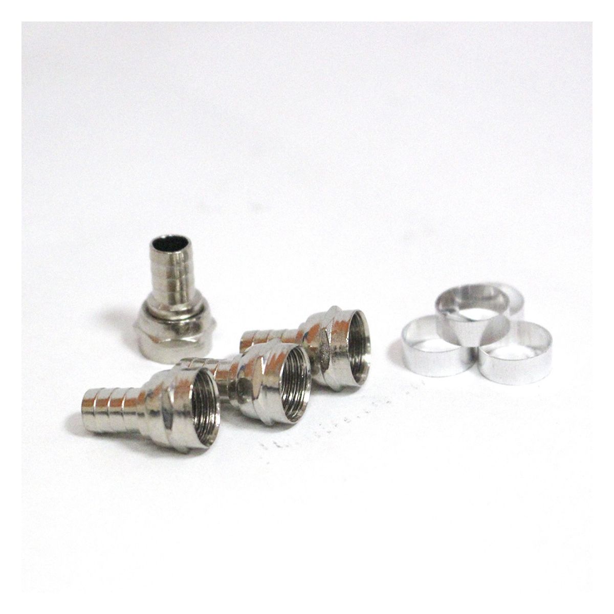 Encontraproduto.com.br - Conector Rg 6 F Com Anel Com 4 Peças Capte