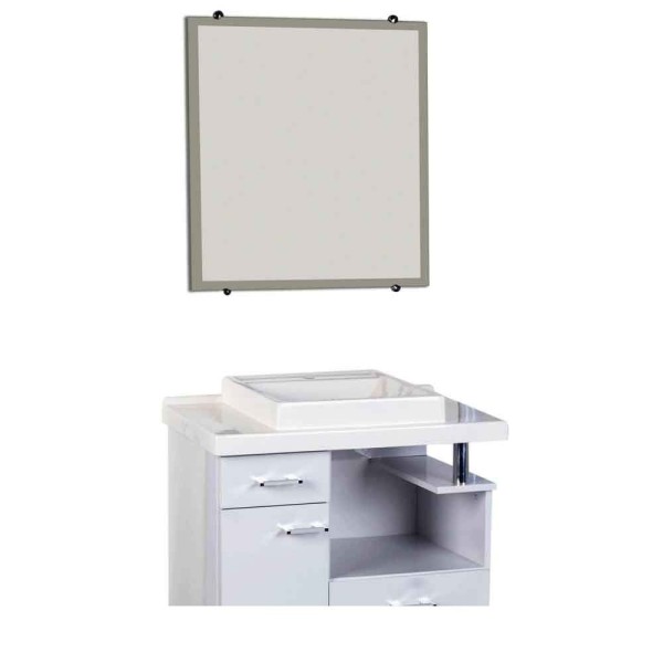 Encontraproduto.com.br - Gabinete Kit Gênova com espelheira e cuba 70cm branco Darabas