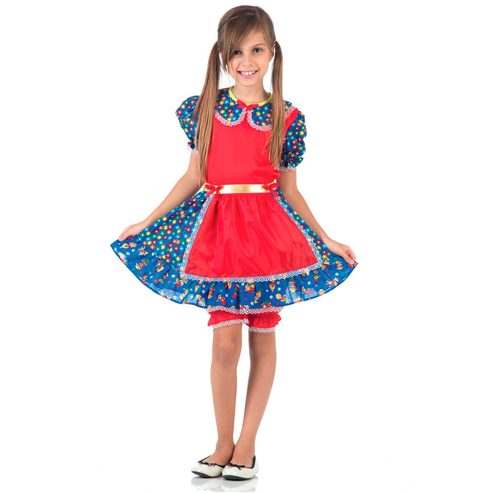 Fantasia de Festa Junina - Caipira com Culote - Vermelho - Sulamericana