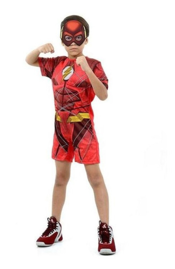 Fantasia Infantil - The Flash Curto Com Musculatura Liga Da Justiça - Tamanho P (3 A 5 Anos) - 16031 - Sulamericana
