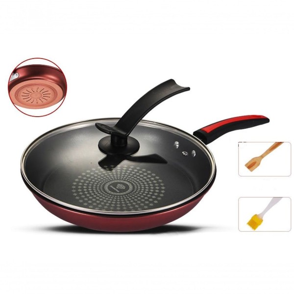 Encontraproduto.com.br - Frigideira Antiaderente Para Indução Com Tampa E Acessorios