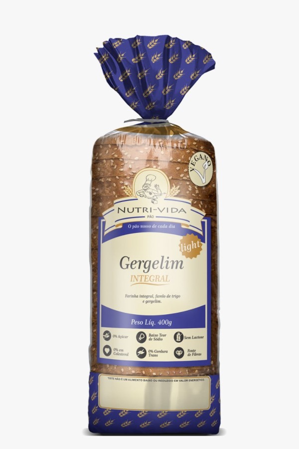 Pão Integral Gergelim Vegano Light Nutri-vida 400g