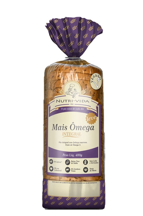 Encontraproduto.com.br - Pão Integral Mais Ômega Vegano Nutri-vida 400g