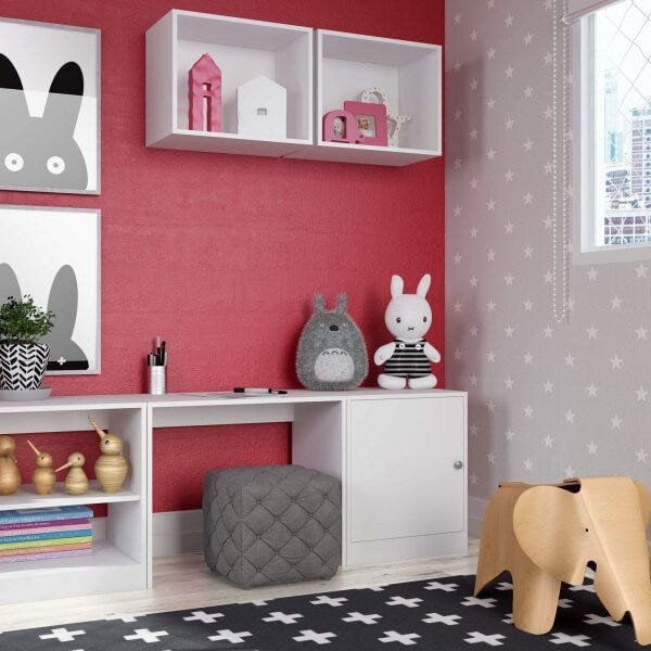 Encontraproduto.com.br - Bancada Kids Em Mdp Finish Foil 68cm Quiditá Branco
