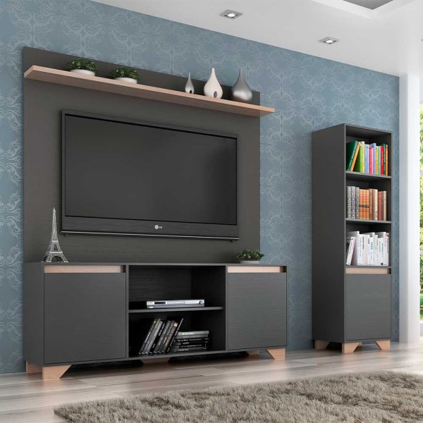 Encontraproduto.com.br - Conjunto Benevello Rack Com Painel 50 Polegadas Estante Em MDP Quiditá