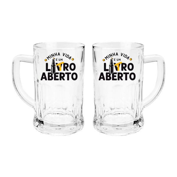 Caneca Brasfoot Litro Aberto 565ml, Vidro - 12057
