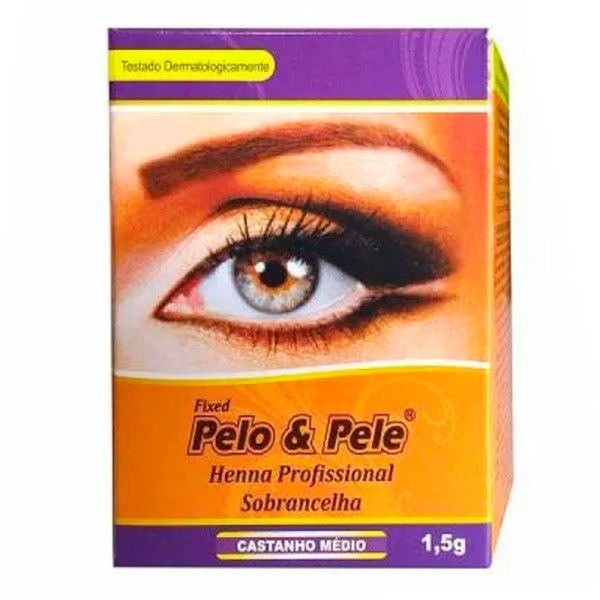 Encontraproduto.com.br - Henna Para Sobrancelha Pelo E Pele Castanho Medio 1,5G