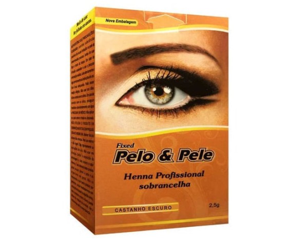 Tinta Henna Para Sobrancelha Pelo E Pele Castanho Escuro 1,5g