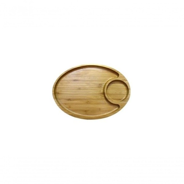Petisqueira Em Bambu Oval Com 2 Divisórias Cx100 - Casita
