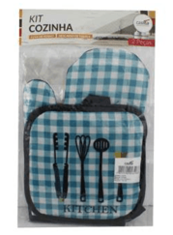 Encontraproduto.com.br - Kit Luva E Aparador Térmico Em Poliéster Casíta