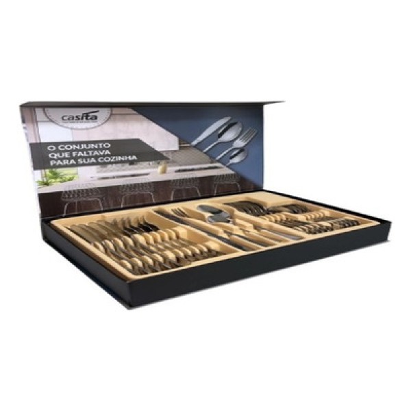 Faqueiro Inox Casita 24 Talheres Com Maleta (MP)