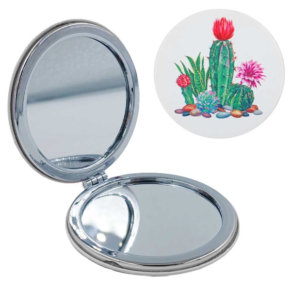 Encontraproduto.com.br - Espelho De Bolso Flores 7cm em Plástico Imporiente