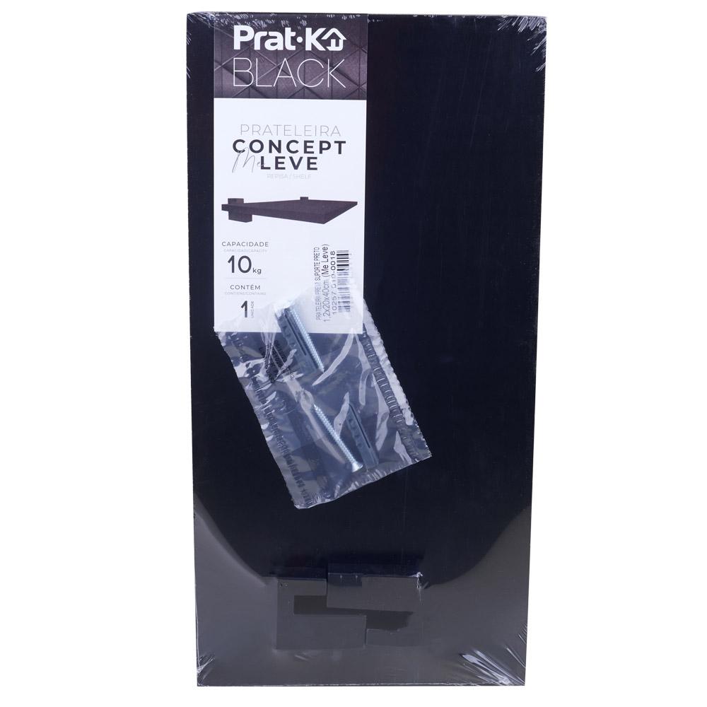 Prateleira 20x40cm MDP Me Leve Pratk Preta
