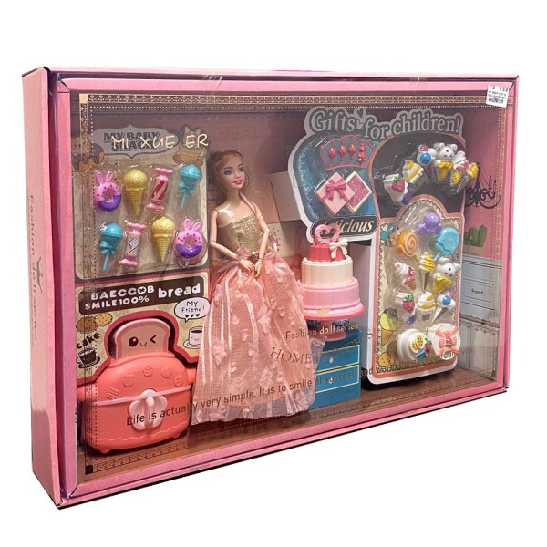 Encontraproduto.com.br - Kit Boneca Articulada Com Acessórios Doceria Cim