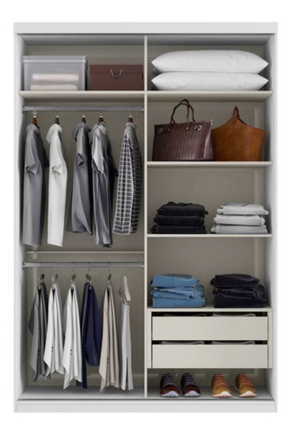 Guarda-roupa Thb Harmony 2 Portas De Correr E 2 Gavetas Cor Branco