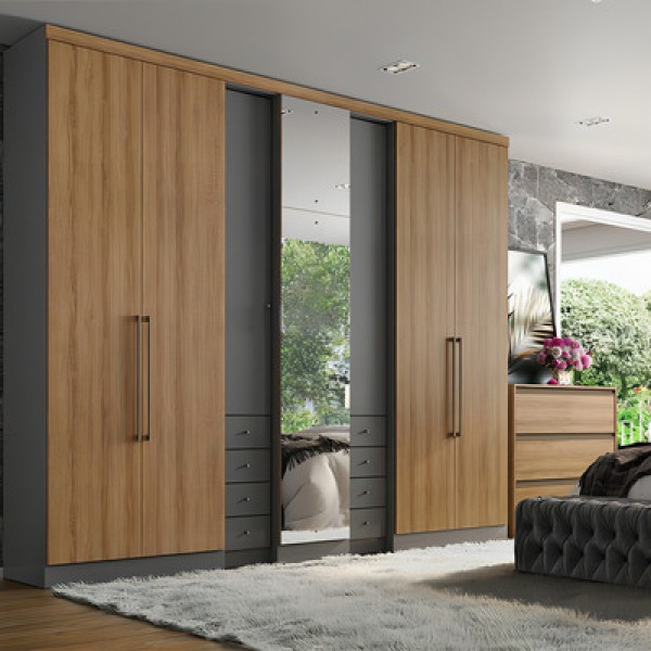 Guarda-roupa Casal Absolut Plus Glass 7 Portas 8 Gavetas THB
