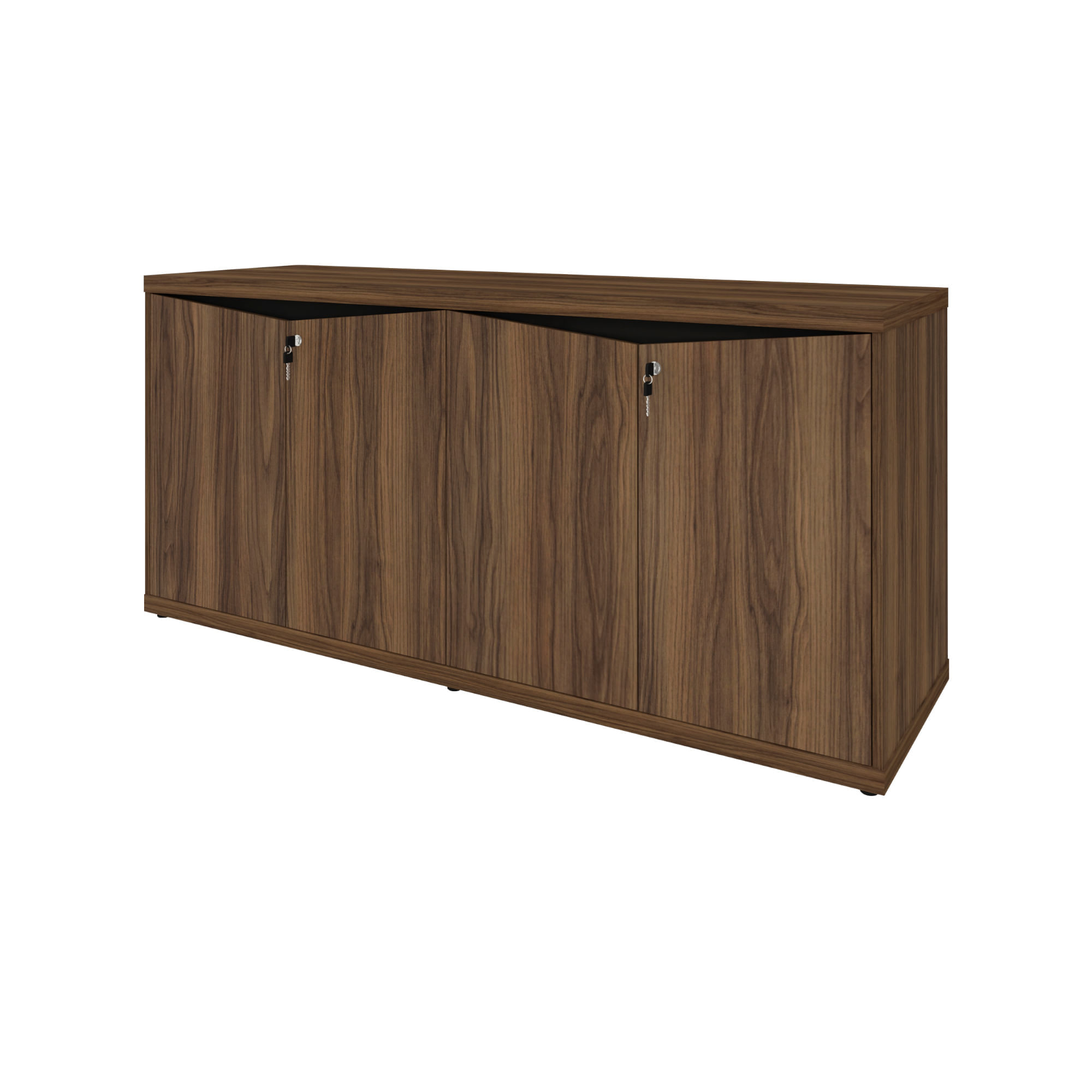 Encontraproduto.com.br - Balcão 4 Portas E Chave 1600 Y37 Cor Nogal Com Preto