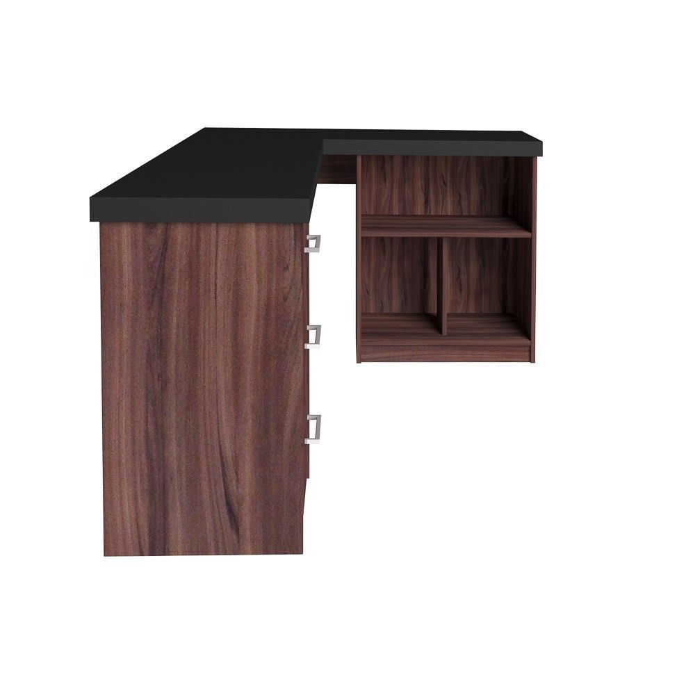 Encontraproduto.com.br - Escrivaninha 3 Gavetas com Nichos Flex Mali Artany