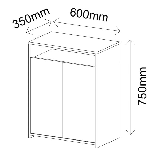 Encontraproduto.com.br - Balcão Multiuso Cool com 02 Portas e 01 Prateleira Branco
