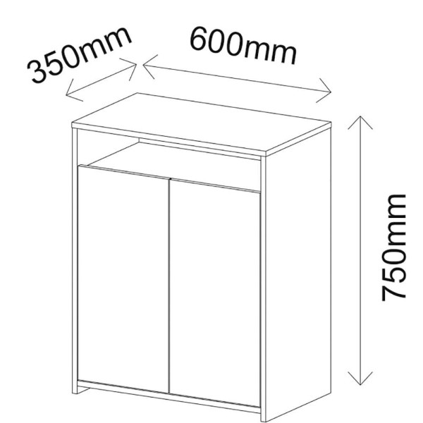 Encontraproduto.com.br - Balcão Multiuso Cool com 02 Portas e 01 Prateleira Branco