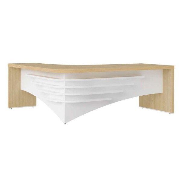 Encontraproduto.com.br - Mesa Para Escritório Recepção E Atendimento Diretor Ld Ii Artany Carvalho/branco Carvalho/branco