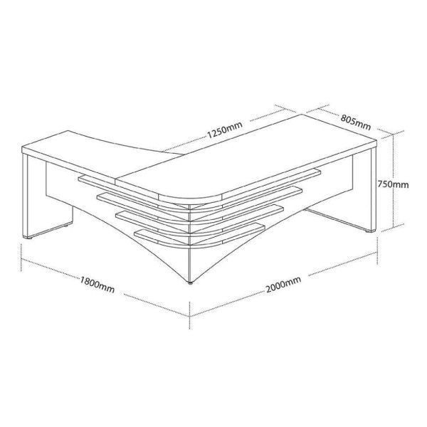 Encontraproduto.com.br - Mesa Para Escritório Recepção E Atendimento Diretor Ld Ii Artany Carvalho/branco Carvalho/branco