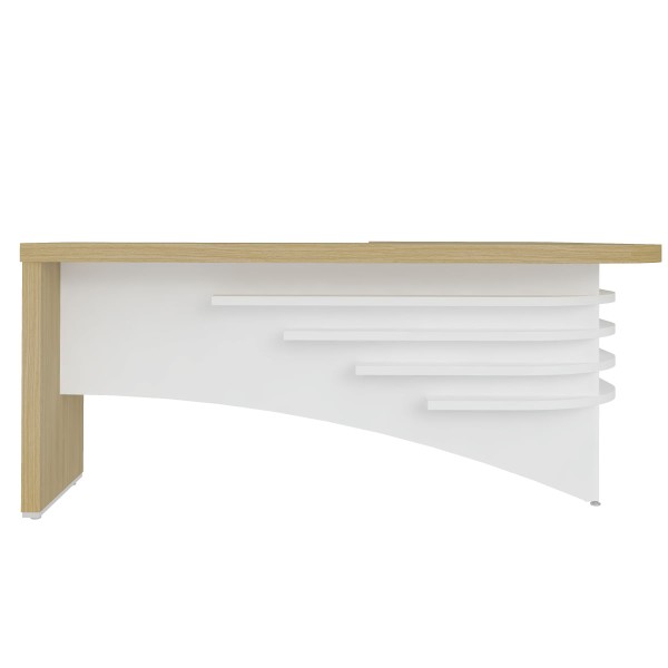 Encontraproduto.com.br - Mesa Para Escritório Recepção E Atendimento Diretor Ld Ii Artany Carvalho/branco Carvalho/branco