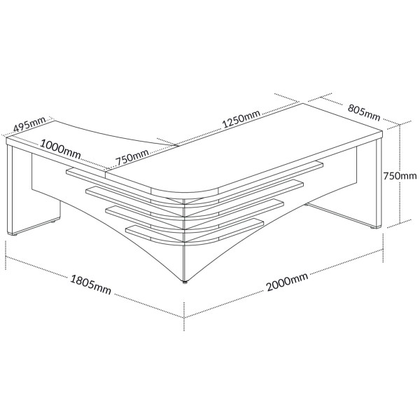 Encontraproduto.com.br - Mesa Para Escritório Recepção E Atendimento Diretor Ld Ii Artany Carvalho/branco Carvalho/branco