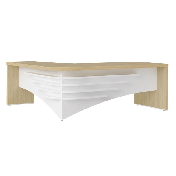 Encontraproduto.com.br - Mesa Para Escritório Recepção E Atendimento Diretor Ld Ii Artany Carvalho/branco Carvalho/branco