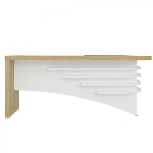 Encontraproduto.com.br - Mesa Para Escritório Recepção E Atendimento Diretor Ld Ii Artany Carvalho/branco Carvalho/branco