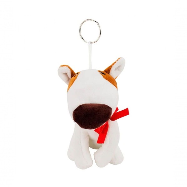 Encontraproduto.com.br - Chaveiro Cachorro Narigudo Branco 16cm - Pelúcia