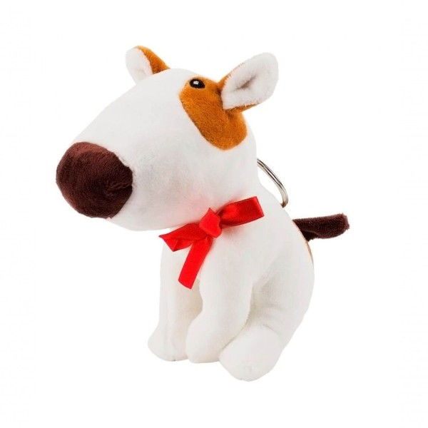 Encontraproduto.com.br - Chaveiro Cachorro Narigudo Branco 16cm - Pelúcia