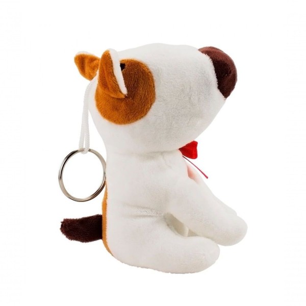 Encontraproduto.com.br - Chaveiro Cachorro Narigudo Branco 16cm - Pelúcia